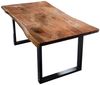 KAWOLA Esstisch LORE 180x90cm massiv mit Baumkante Nussbaumfarben Fuß schwarz Bild 3
