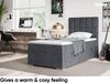 MEBLINI Boxspringbett LUKAS 80x200 cm mit Bettkasten - H4/Dunkelgrau Samt Gepolstert Einzelbett mit Topper & Taschenfederkern-Matratze - 80x200 Rechts Bild 4