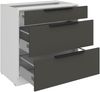 Küchen Unterschrank 80 cm Küche ARIA Graphite ultra matt + Weiss matt, hochwertige Fronten mit Anti Fingerprint Beschichtung, Soft-Close Küchenzeile Küchenblock Bild 3