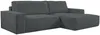 Vente-unique - Ecksofa mit Schlaffunktion - Ecke Rechts - Cord - Anthrazit - AMELIA Bild 3