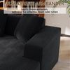 Sofa Sitzfläche 261 x 146 x 65 cm, Cord‑Kord schwarz, tiefes Wolkensofa modular mit L‑Liege und hochelastischem Memory‑Schaum Bild 5