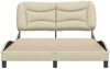 vidaXL Bettgestell ohne Matratze "Hvar" Creme 140x200 cm Stoff 3207777 Bild 4