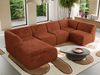 Modulares XXL-Ecksofa MODARO 5M, U-Form, Wohnlandschaft, 5-teilig, freistehend, Wohnzimmer Couch, HR-Schaumstoff - Orange Plüsch - Links Bild 4