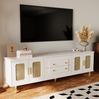 TV-Möbel 175x38x55,5 cm im Retro-Stil mit Rattantüren und goldenen Griffen Bild 4