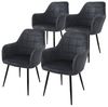 ML-DESIGN Stuhl Esszimmerstuhl ergonomisch & gepolstert Esstischstuhl mit Rückenlehnen (4 St), Wohnzimmerstuhl Dunkelgrau Samtbezug Küchenstuhl Polsterstuhl Bild 4
