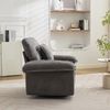 Relaxsessel mit Oversized-Sitzfläche in Grau, Chenille-Bezug, 360° Drehfunktion und Stützkissen,96x116x84 cm Bild 4
