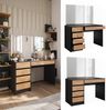 Schminktisch Sherry Anthrazit/Goldkraft Eiche 120 x 75 cm mit Spiegel Vicco Bild 2