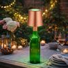 2er Set RGB LED Tischleuchte, Flaschenaufsatz, gold, Touch, H 14 cm Bild 3