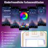 Merax Etagenbett, 90x200cm Hochbett, Kinderbett, Holzbett, Hausbett mit LED und Stauraumtreppe, Fenster-Form, weiß+Naturfarbe Bild 5