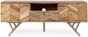 TV-Board Adira aus Akazienholz, modern, Natur, Metallgestell goldfarben, 130 cm Bild 2