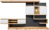Wohnwand Palermo mit LED Beleuchtung in Wotan und Anthrazit und Weiß Hochglanz 300 x 182 cm Bild 2