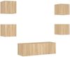 vidaXL 5-tlg. TV-Wohnwand mit LED-Leuchten Sonoma-Eiche 3216862 Bild 3