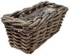 Van der Leeden Pflanzkübel Pflanzkasten Rattan Grau 30 x 15 x 15 cm – Rechteckiger Korb (1 St) Bild 3