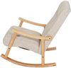 Schaukelstuhl HWC-K10, Schaukelsessel Schwingstuhl Relaxsessel FSC® ~ Stoff/Textil creme, Gestell braun Bild 4