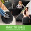 Green Bean® Indoor Sitzhocker Pouf 45x25cm EPS-Perlen Füllung & Cordstoff Kuschelig Weich Waschbar - Schwarz Bild 2