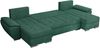 U-förmiges Ecksofa mit Schlaffunktion, genähter Sitz, zwei Armlehnen und losen Kissen - UMBRIA U - Grün Stoff Bild 5