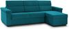 Dmora Schlafsofa mit Halbinsel Ganzaria, Wandelbares Ecksofa für das Wohnzimmer, gepolstert, abnehmbar, 100 % Made in Italy-Qualität, 285x160 h100 cm, Hellblau Bild 2