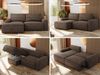 L-förmiges Ecksofa mit Armlehnen, Schlaffunktion und losen Kissen - BELLUNO - links - Braun Velours Bild 2