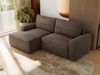 L-förmiges Ecksofa mit Armlehnen, Schlaffunktion und losen Kissen - BELLUNO - links - Braun Velours Bild 3