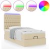 vidaXL Ottomane Bett mit Matratze & LEDs Creme 90x200 cm Stoff 3314063 Bild 5