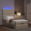 vidaXL Ottomane Bett mit Matratze & LEDs Creme 90x200 cm Stoff 3314063 Bild 3
