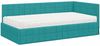 vidaXL Eckbettgestell mit Matratze mit Kopfteil 2 pcs Türkis Samt 3393936 Bild 4