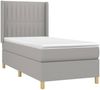 vidaXL Boxspringbett mit Matratze & LED Hellgrau 90x190 cm Stoff, Härtegrad: H2 [3138997] Bild 4