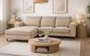 Sofa Valero in beige Cord L-Form 276 cm Bild 2