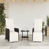 vidaXL Outdoor-Lehnstühle 2 Stk. mit Tisch Schwarz Poly-Rattan 365705 Bild 3