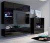 Lomadox Stauraumschrank CAIRNS-132 in schwarz Hochglanz, Modern, grifflos Bild 2