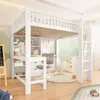 Hochbett mit Schreibtisch, Regal, Schubladen und Lattenrost, 140x200 cm, Kinderbett mit Rausfallschutz und Leiter, Kiefer Bild 5