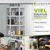 Juskys Eckregal Lageregal Corner Easy 160 x 75 x 40-75 cm | 320 kg | 4 Böden aus MDF Holz | Metall verzinkt | Schwerlastregal Steckregal Kellerregal Bild 3