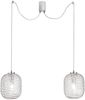 LED Pendelleuchte 2-flammig Wellenmuster Klarglas, Abhängung bis 250cm Bild 2