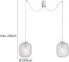 LED Pendelleuchte 2-flammig Wellenmuster Klarglas, Abhängung bis 250cm Bild 4