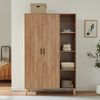 Kleiderschrank Norg 191 x 120 x 52 cm 2 Türen 8 Fächer Eicheoptik [en. casa] Bild 3