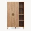 Kleiderschrank Norg 191 x 120 x 52 cm 2 Türen 8 Fächer Eicheoptik [en. casa] Bild 5