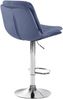 Barhocker MITUN - Samt Blau 46x54x94 cm Silber | Barstuhl Höhenverstellbar Mit Lehne Drehbar Tresenhocker Tresenstuhl Kneipenhocker Kneipenstuhl Bild 3