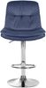 Barhocker MITUN - Samt Blau 46x54x94 cm Silber | Barstuhl Höhenverstellbar Mit Lehne Drehbar Tresenhocker Tresenstuhl Kneipenhocker Kneipenstuhl Bild 5