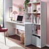 Schreibtisch mit Regal Weiß 170 x 59 x 143,5 cm Bürotisch Modern, Laptoptisch mit 6 Ablagen, Homeoffice Computertisch mit Stauraum Bild 2