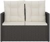 vidaXL Gartenbank mit Kissen Schwarz 105 cm Poly Rattan 362318 Bild 4