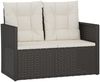 vidaXL Gartenbank mit Kissen Schwarz 105 cm Poly Rattan 362318 Bild 2