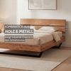 Liadomo Bettgestell Bologna, Bett, Doppelbett, Massive Eiche oder Akazie (Liegefläche 140 x 200, 160 x 200, 180 x 200 cm), Holzkopfteil, Industrial-Look, mit Metallkufen schwarz Bild 2