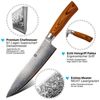 LIVINA HOME Damastmesser Profi Chefmesser mit scharfer 20 cm Klinge aus 67 Lagen, Damaststahl, Damast Messer Japanischer Art, Geschenkbox, Oster Deal Sale! Bild 3