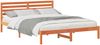 vidaXL Bettrahmen Wachsbraun 160 x 220 cm Massives Kiefernholz 872337 Bild 2