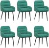 vidaXL Esszimmerstühle 6 pcs Samt (V) Türkis 59 x 59,5 x 90 cm 3428255 Bild 2