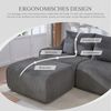 Modulares 2-Sitzer Cordsofa m. Hocker, Getränkehalter, Tasche, Dunkelgrau Bild 2