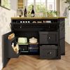 Ausziehbarer Bartisch mit Stauraum(138-204×39×105cm) , Küchenschrank, Sideboard mit Snackregal, Teleskopischer Bartisch, Stehtisch Bistrotisch Hochtisch Kücheninsel, schwarz Bild 4