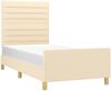 Einzelbettgestell Design für Erwachsene ohne Matratze Creme 80x200 cm Stoff d4309e Bild 3