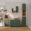 Badmöbel-Set Irma Grün/Goldkraft Eiche 4 Teile, mit Schubladenschrank und Hochschrank Vicco Bild 4