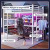 Hochbett, 90*200cm , Mit LED-Leuchten, Schreibtisch, Steckdose + USB, 3 Schubladen, Regale, Geländer, Treppe, ohne Matratze, Weiß Bild 2